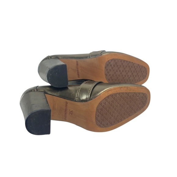 JOHNSTON & MURPHY Charlotte Heeled Loafer Bronze Leather metallic Size 8 - Picture 7 of 8